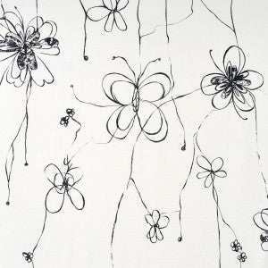 Come Back As A Flower Soft Black 180520 by Schumacher Designer Fabric