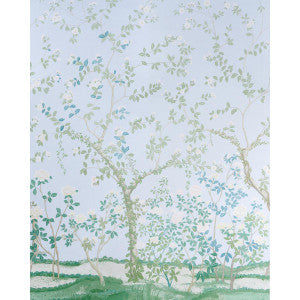 Madame De Pompadour Blue 5008544 by Schumacher Designer Wallpaper