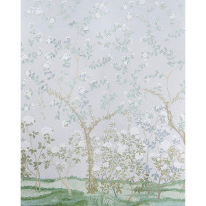 Madame De Pompadour Grey 5008545 by Schumacher Designer Wallpaper