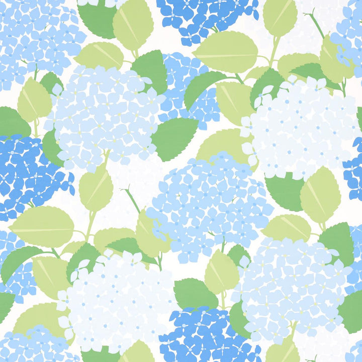 Hydrangea Porcelain 5013630 by Schumacher Designer Wallpaper Full Bloom 27.0" - Swanky Fabrics -