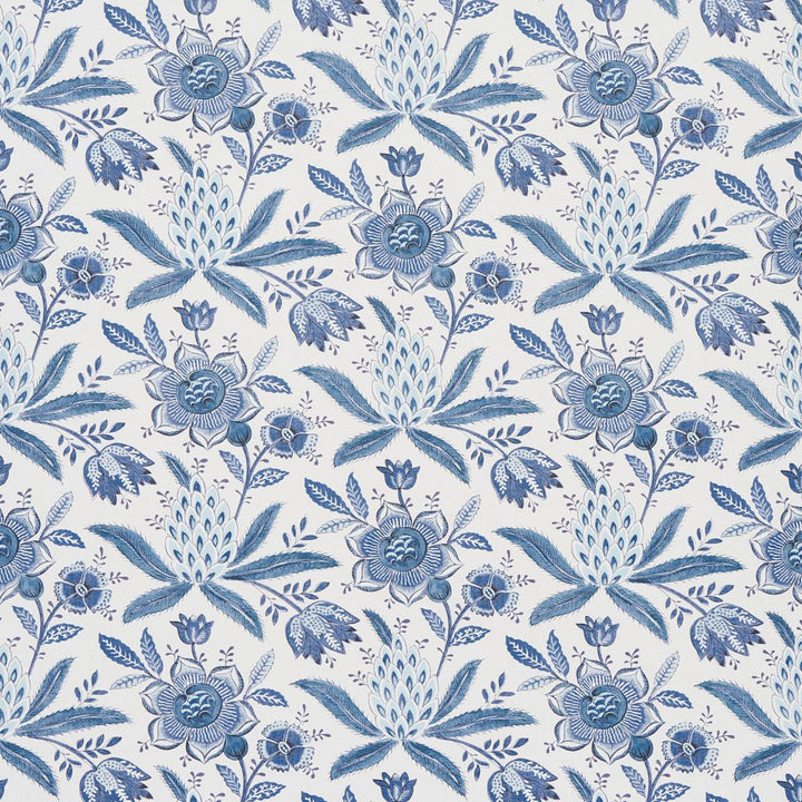 Lafayette Botanical Cornflower 5013750 by Schumacher Designer Wallpaper Williamsburg 13.5" - Swanky Fabrics -