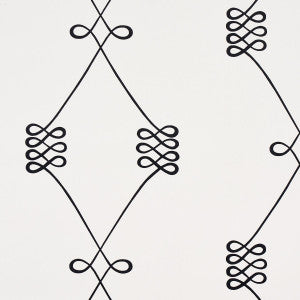 Nicolette Black On Cream 5013830 by Schumacher Designer Wallpaper