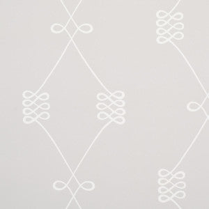 Nicolette White On Grey 5013831 by Schumacher Designer Wallpaper