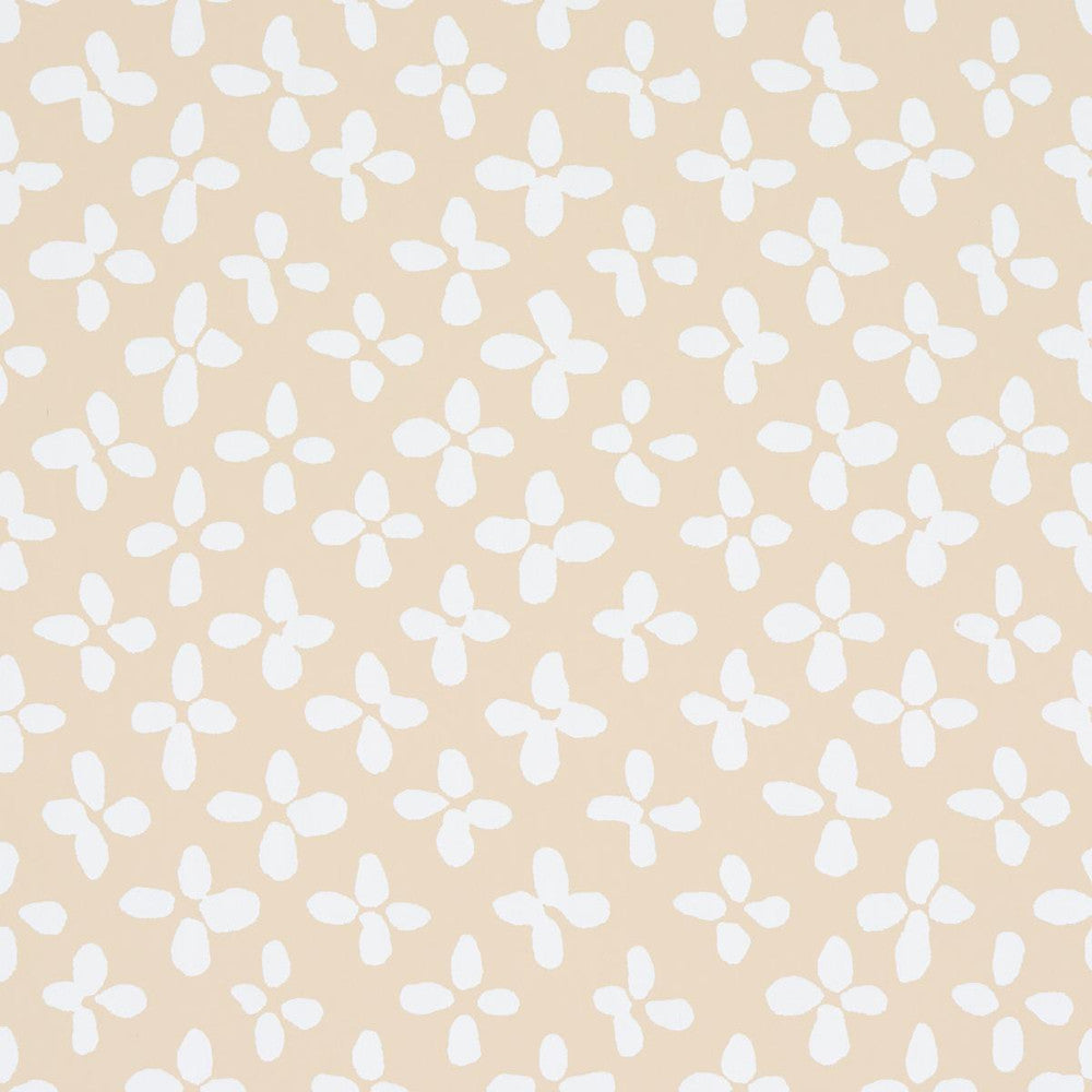Emerson Ivory On Beige 5013941 by Schumacher Designer Wallpaper Easy Elements 27.0" - Swanky Fabrics -