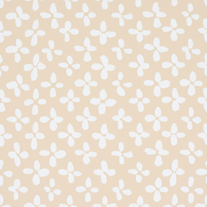 Emerson Ivory On Beige 5013941 by Schumacher Designer Wallpaper Easy Elements 27.0" - Swanky Fabrics -