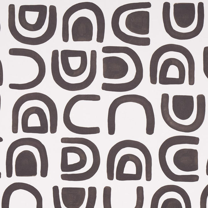 Threshold Carbon 5014010 by Schumacher Designer Wallpaper Hadiya Williams 27.0" - Swanky Fabrics -