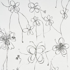 Come Back As A Flower Soft Black 5014090 by Schumacher Designer Wallpaper