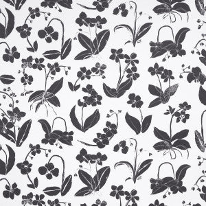 Orchids Have Dreams Soft Black 5014100 by Schumacher Designer Wallpaper
