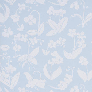 Orchids Have Dreams Sky 5014101 by Schumacher Designer Wallpaper