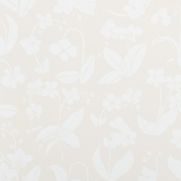 Orchids Have Dreams Light Neutral 5014102 by Schumacher Designer Wallpaper Hera Ford 18.0" - Swanky Fabrics -