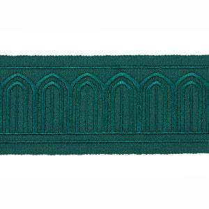 Arches Embroidered Tape Medium Emerald 70768 by Schumacher Designer Trim