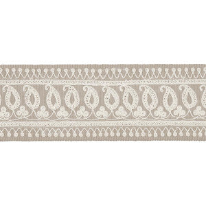 Paisley Embroidered Tape Sand 81231 by Schumacher Designer Trim
