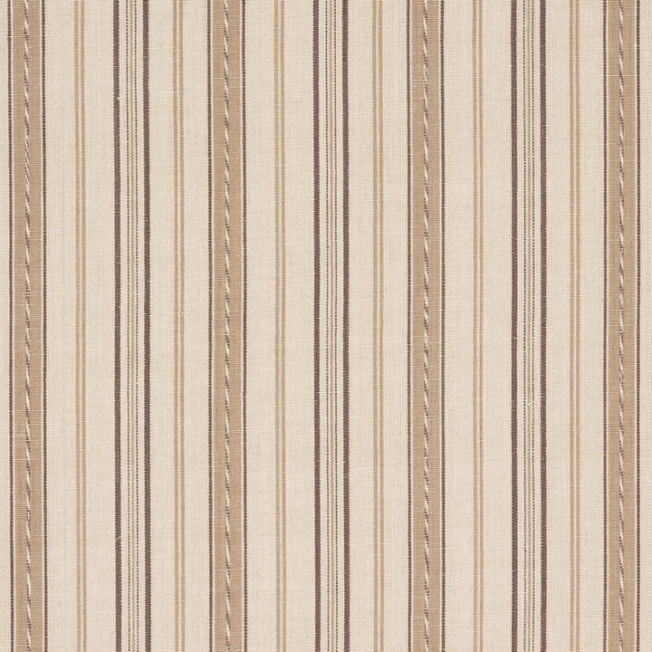 Lightfoot Stripe Coffee 81441 by Schumacher Designer Fabric Williamsburg 3.33" - Swanky Fabrics -