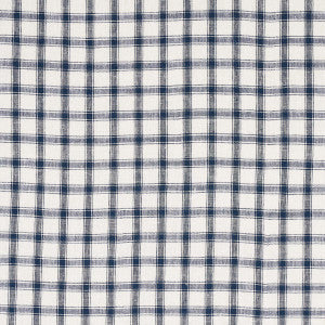 Crawford Linen Check Indigo 81451 by Schumacher Designer Fabric