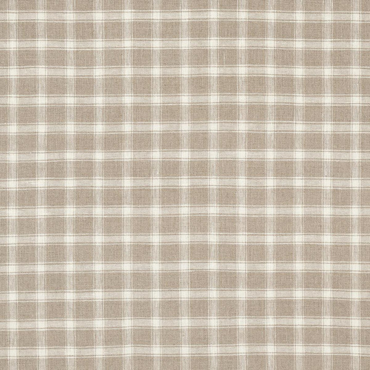 Crawford Linen Check Flax 81453 by Schumacher Designer Fabric A Country Life 1.75" - Swanky Fabrics -
