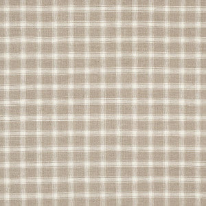 Crawford Linen Check Flax 81453 by Schumacher Designer Fabric