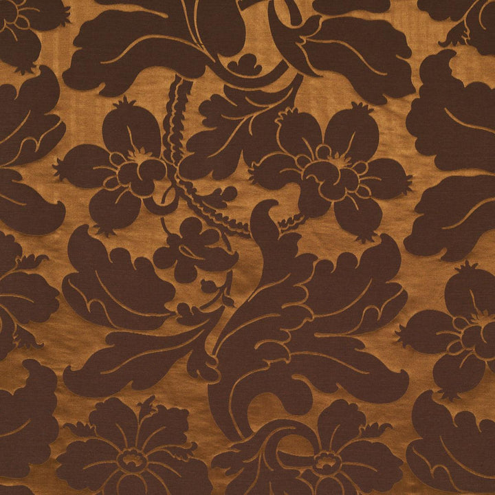 Dandridge Damask Apollo Bronze 81461 by Schumacher Designer Fabric Williamsburg 55.12" - Swanky Fabrics -
