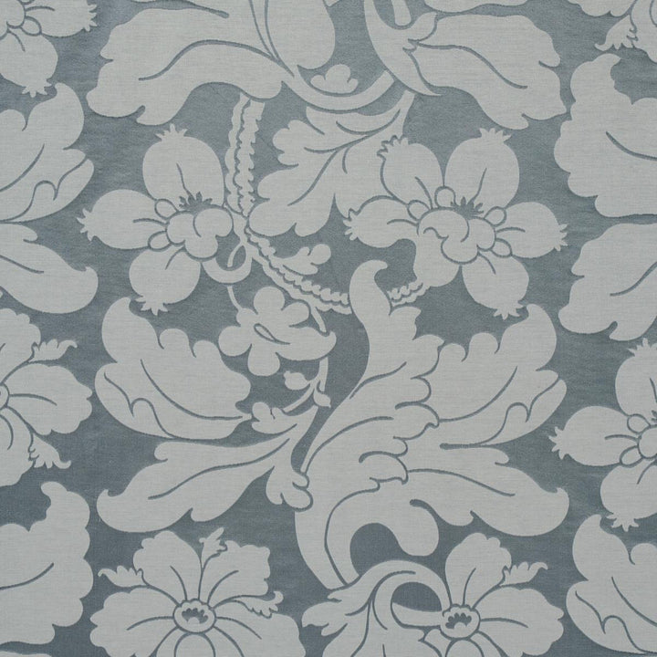 Dandridge Damask Palace Slate 81462 by Schumacher Designer Fabric Williamsburg 55.12" - Swanky Fabrics -