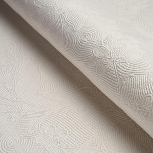 Quilted Scroll Matelass Ivory 81590 by Schumacher Designer Fabric