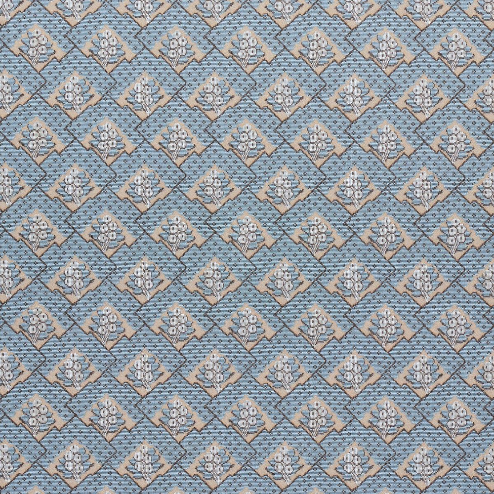 Blair Silk Pingl Worcester Blue 81602 by Schumacher Designer Fabric Williamsburg 6.71" - Swanky Fabrics -