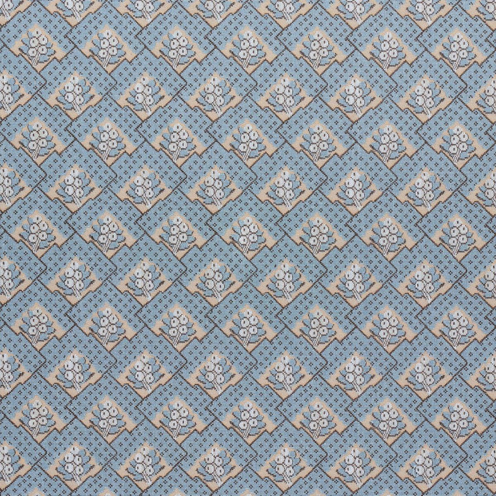 Blair Silk Pingl Worcester Blue 81602 by Schumacher Designer Fabric Williamsburg 6.71" - Swanky Fabrics -