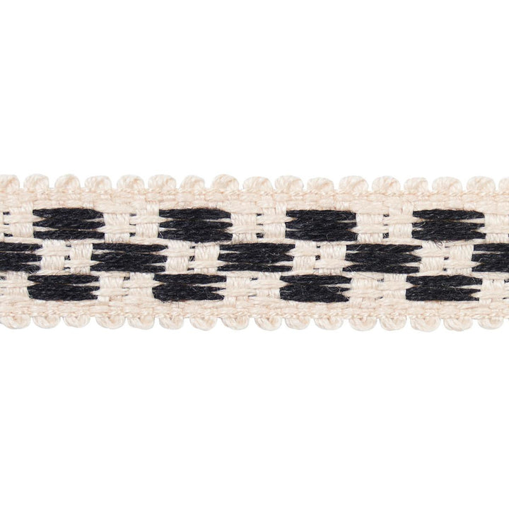 Crawford Check Tape Narrow Basalt 81623 by Schumacher Designer Trim Williamsburg - Swanky Fabrics -