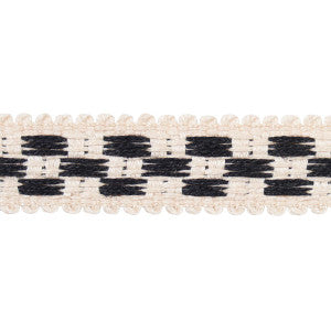 Crawford Check Tape Narrow Basalt 81623 by Schumacher Designer Trim