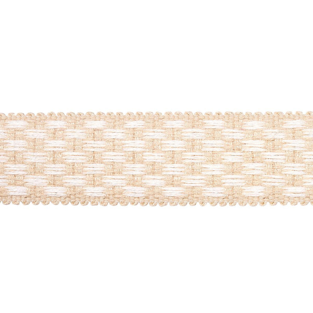 Crawford Check Tape Medium Coffee 81632 by Schumacher Designer Trim Williamsburg - Swanky Fabrics -