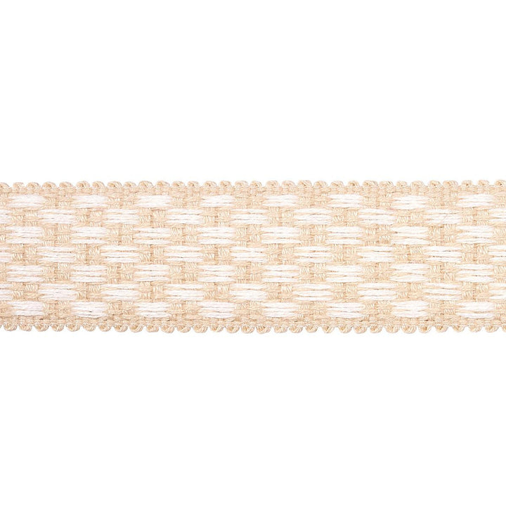 Crawford Check Tape Medium Coffee 81632 by Schumacher Designer Trim Williamsburg - Swanky Fabrics -