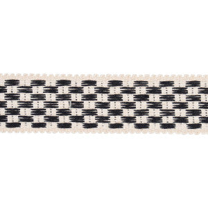 Crawford Check Tape Medium Basalt 81633 by Schumacher Designer Trim