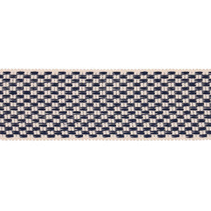 Crawford Check Tape Wide Indigo 81640 by Schumacher Designer Trim