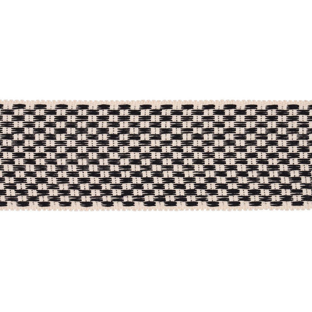 Crawford Check Tape Wide Basalt 81643 by Schumacher Designer Trim Williamsburg - Swanky Fabrics -