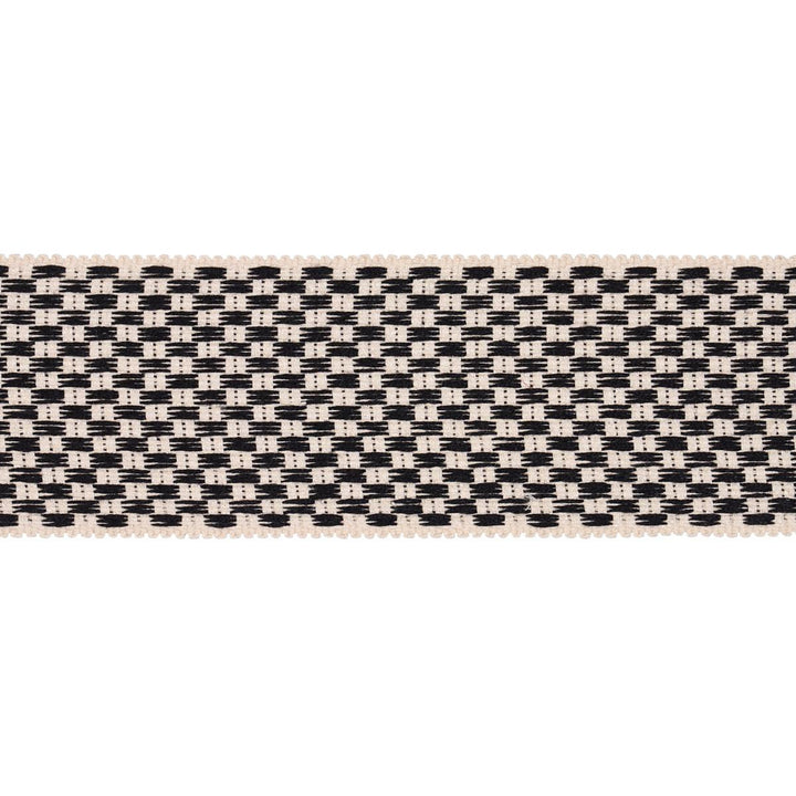 Crawford Check Tape Wide Basalt 81643 by Schumacher Designer Trim Williamsburg - Swanky Fabrics -