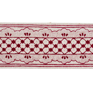 Davison Scalloped Tape Crimson 81651 by Schumacher Designer Trim