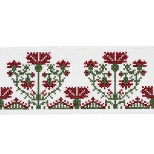 Custis Embroidered Tape Claret 81660 by Schumacher Designer Trim