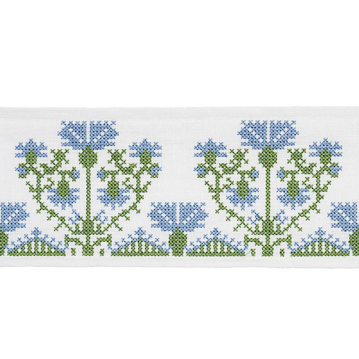 Custis Embroidered Tape Chesapeake 81661 by Schumacher Designer Trim Williamsburg - Swanky Fabrics -
