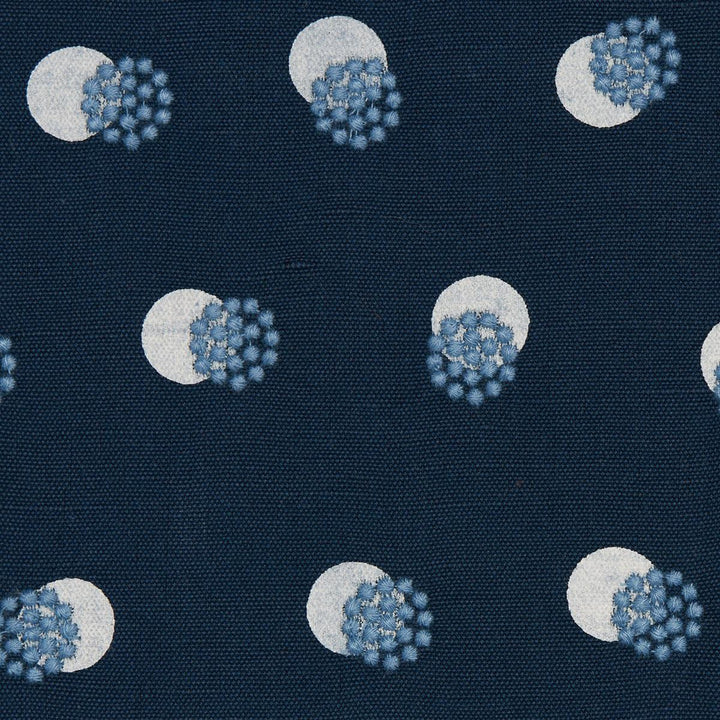 Taylor Embroidery Sky On Navy 81843 by Schumacher Designer Fabric Easy Elements 13.5" - Swanky Fabrics -