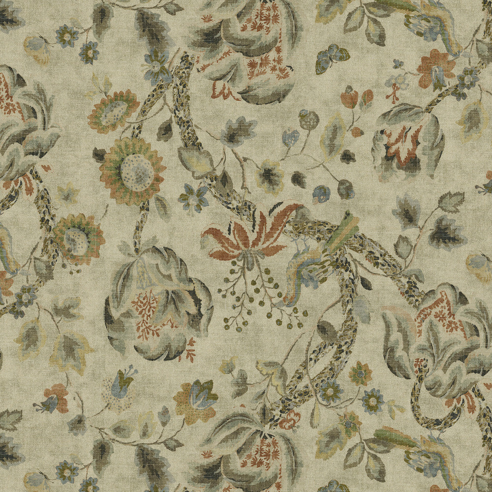 Adalet Chutney 682500 by WAVERLY Designer Fabric - 80% cotton, 20% linen China 51000 Horizontal: 27 and Vertical: 25.25 54  - Swanky Fabrics -