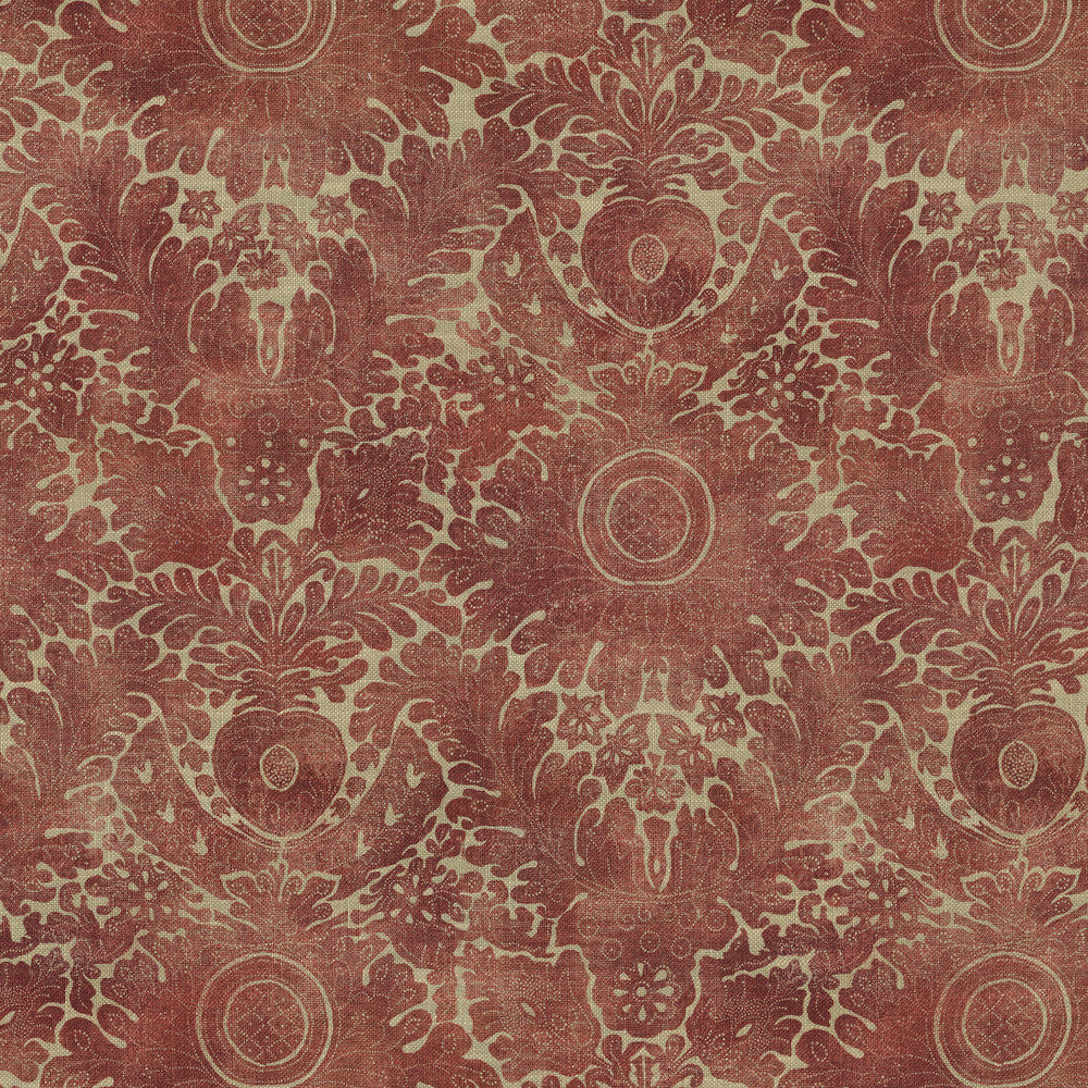 Damask Sarong Poppy 682533 by WAVERLY Designer Fabric - 75% cotton, 25% linen Pakistan 15000 Horizontal: 18 and Vertical: 25.25 54  - Swanky Fabrics -