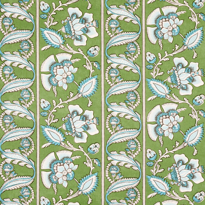 Marielle Vine Green & Peacock 180531 by Schumacher Designer Fabric New Traditional: Provenal 13.25" - Swanky Fabrics -