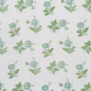 Colline Leaf & Aqua 180540 by Schumacher Designer Fabric