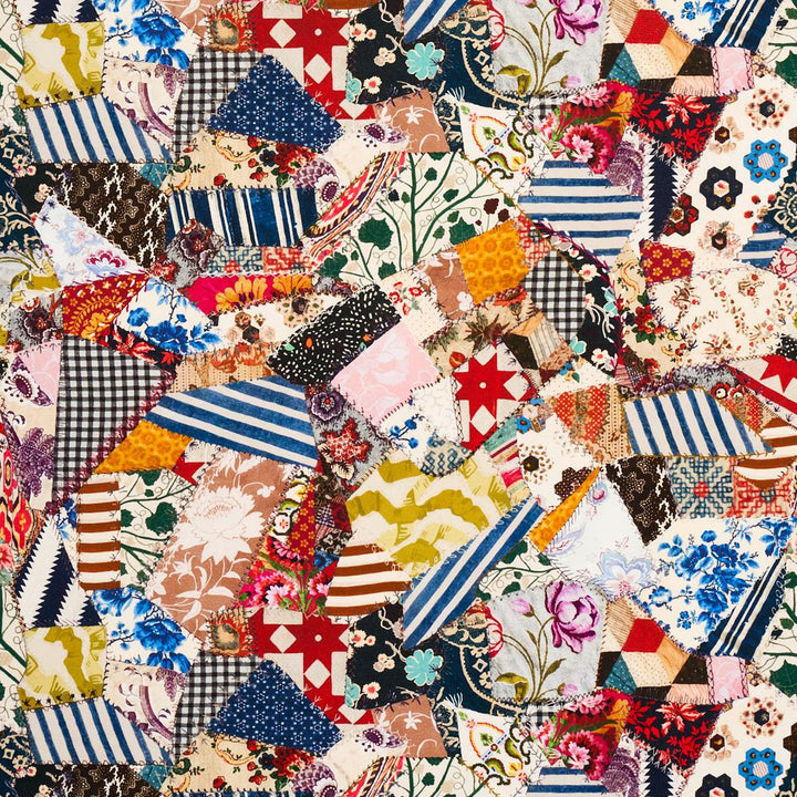 Hotch Potch Crazy Quilt Document 180650 by Schumacher Designer Fabric Johnson Hartig 54.0" - Swanky Fabrics -