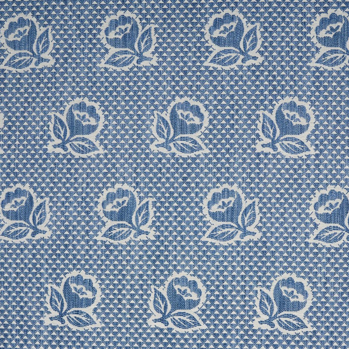 Fleurette Denim 82190 by Schumacher Designer Fabric New Traditional: Provenal 7.0" - Swanky Fabrics -
