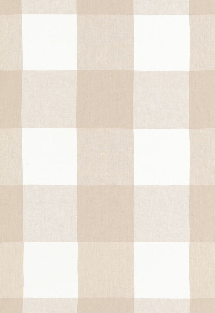 Key Largo Check Sahara 68371 by Schumacher Designer Fabric Calypso 100% Linen Martindale 8,000 Horizontal: 13.5 and Vertical: 14 54 - Swanky Fabrics -