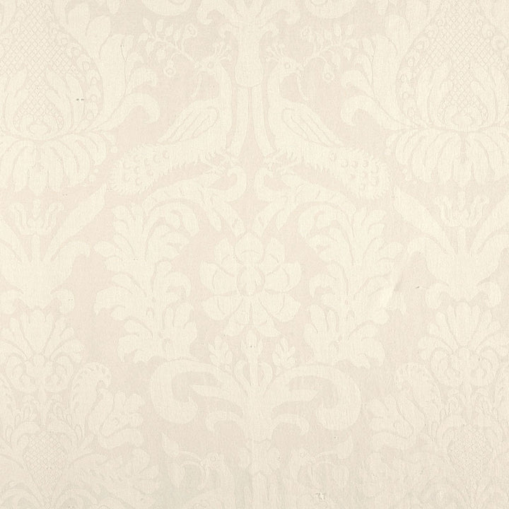 Anna Damask Blanc 68435 by Schumacher Designer Fabric COUNTRY CHIC See Sample ITALY MEDIUM DUTY </p><p>Repeat: Horizontal: 26" (66CM) and Vertical: 47 5/8" (121CM) 52 1/2" WIDE (133CM) - Swanky Fabrics -