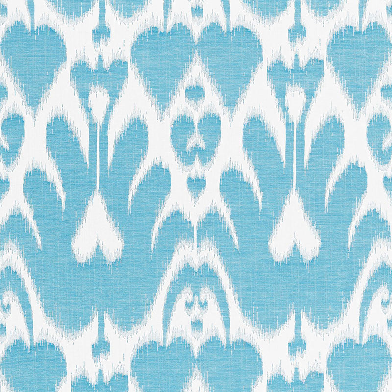 Lela Cotton Ikat Caribbean 68581 by Schumacher Designer Fabric CLASSIC WOVENS NBK COTTON 100% ITALY MARTINDALE 8,000 </p><p>Repeat: Horizontal: 13 3/4" (35CM) and Vertical: 21 3/4" (55CM) 55 - Swanky Fabrics -