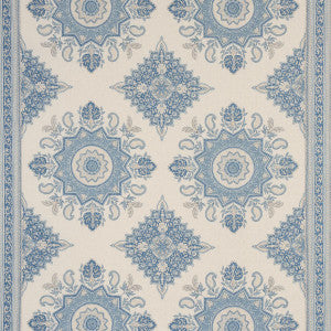 Montecito Medallion China Blue 176484 by Schumacher Designer Fabric