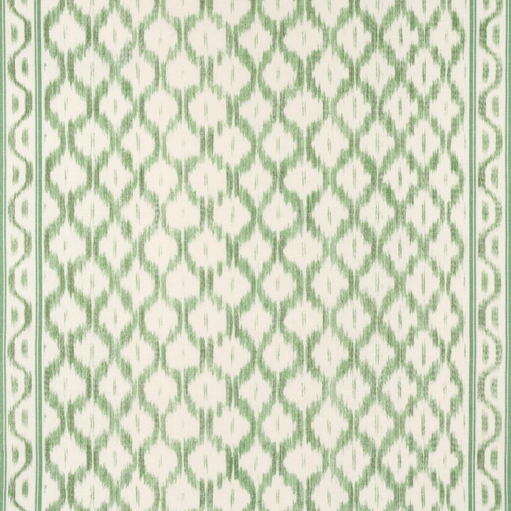 Santa Monica Ikat Leaf Green 176504 by Schumacher Designer Fabric Mark D. Sikes 52.75" - Swanky Fabrics -