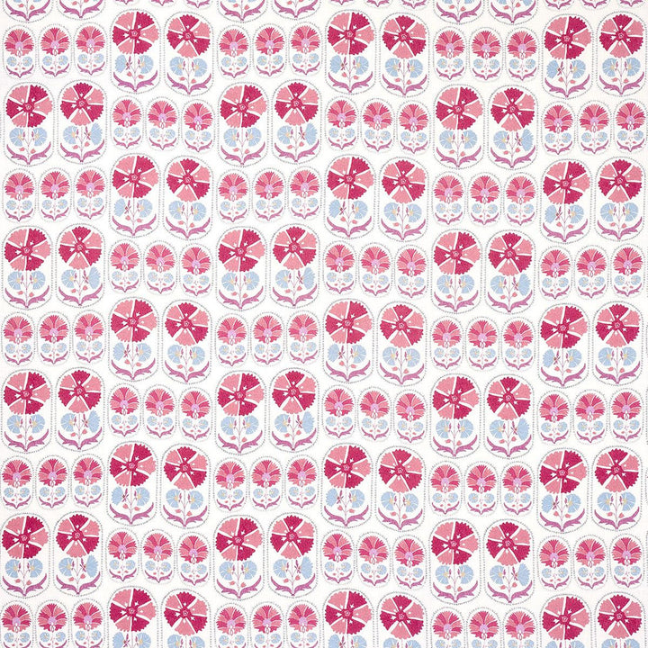 Anjuna Floral Linen Print Mulberry 180480 by Schumacher Designer Fabric Bohemia 12.0" - Swanky Fabrics -