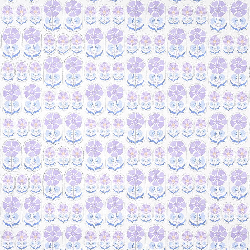 Anjuna Floral Lilac 5014111 by Schumacher Designer Wallpaper Bohemia 27.0" - Swanky Fabrics -